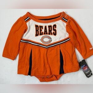 NWT NFL TEAM VINTAGE Kids Baby Girl’s Chicago Bears Cheerleader Onesie Size 3-6M